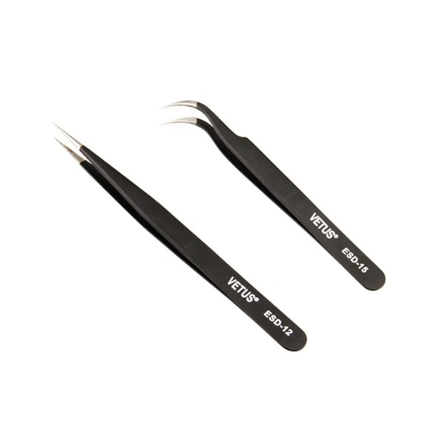 VETUS Brand Stainless Steel Eyelashes Grafting Tweezer For Eyelashes Extension, Black
VETUS Brand Stainless Steel Eyelashes Grafting Tweezer For Eyelashes Extension, Black