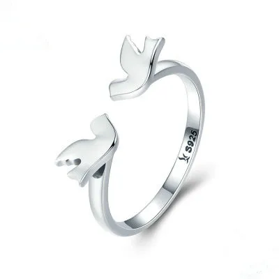 Solid 925 Sterling Silver Dove Open Ring for Girls, As pictures
Solid 925 Sterling Silver Dove Open Ring for Girls, As pictures