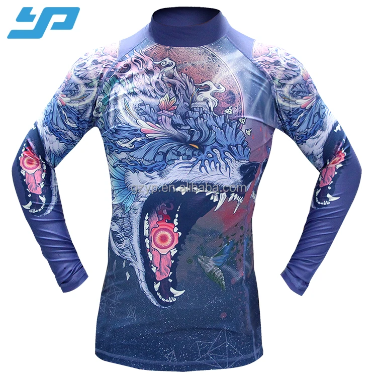 high quality 3D printed custom long sleeve mens colorful mma rush guard, Customized color
high quality 3D printed custom long sleeve mens colorful mma rush guard, Customized color