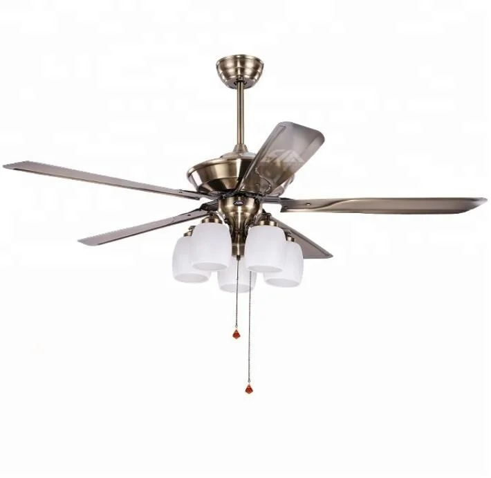 56 Inch 220v Ac Brush Nickel Big Size Indoor Chandelier Ceiling Mounted Capacitor Decorative Ceiling Fan With Lights