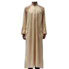 2019 new embroidered zipper robe arab abaya spot long sleeve thobe muslim clothing for men