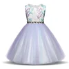 Pabasana New Design Normal Party Dress Girls Puffy Party Evening Dresses Lavender Print Kids Girls Wear.