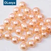 2016 factory supply 10mm ABS plastic flatback pearls orange color loose half round pearls for DIY decoration