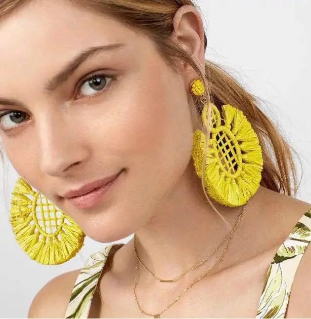 New Fashion Bohemian Lafite Earrings Exaggerated Women Dangle Earrings Geometric Statement Beads Top Handcraft Drop Earrings
New Fashion Bohemian Lafite Earrings Exaggerated Women Dangle Earrings Geometric Statement Beads Top Handcraft Drop Earrings