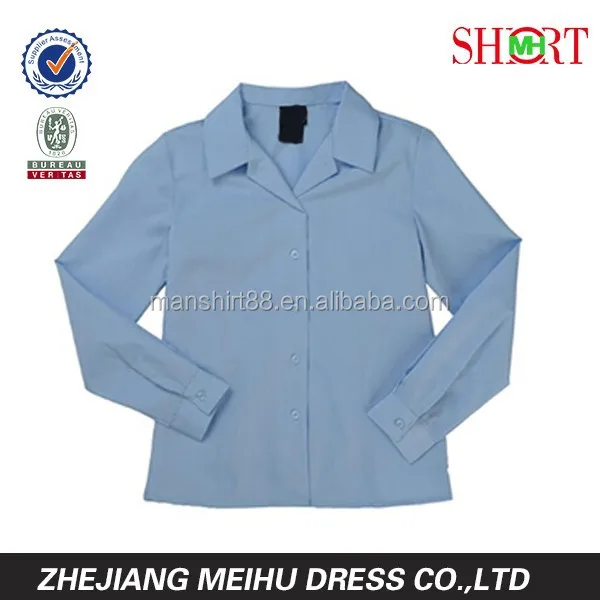 girls long sleeve pointy collar blouse