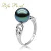 Factory Supply Vintage 925 Silver Jewelry Zircon Tahitian pearl Ring Jewellery
