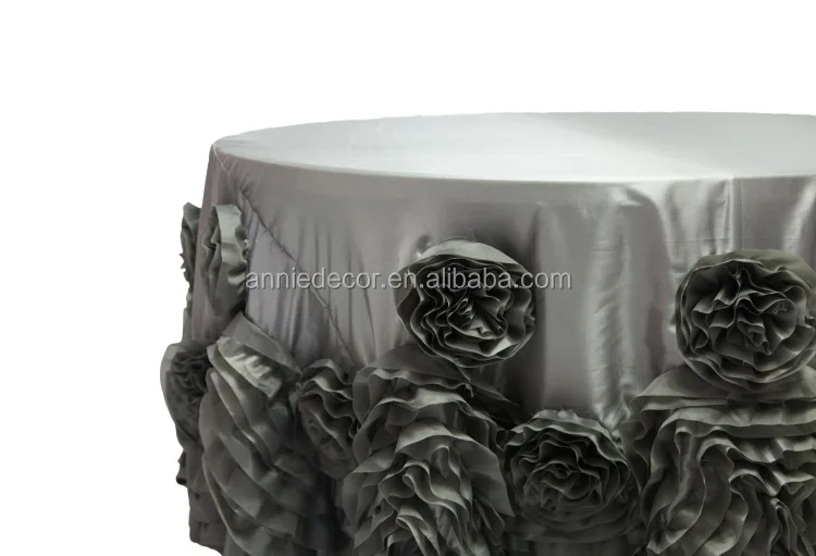 Vintage Round Polyester Taffeta Table Cloth For Wedding Party Events