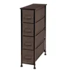 Espresso Brown,Narrow Vertical Dresser Storage Tower - Sturdy Metal Frame, Wood Top, ajustable drawer organizer