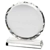 Wholesale round optical glass crystal award trophy round plaque K9 crystal gifts awards souvenirs glass trophy blank