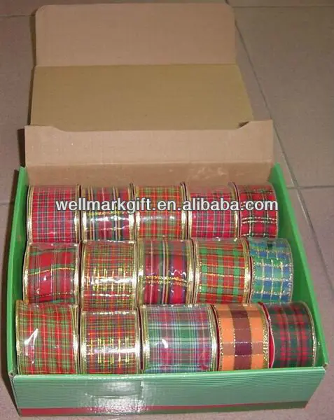 tartan plaid checked pattern wired woven fabric christmas craft