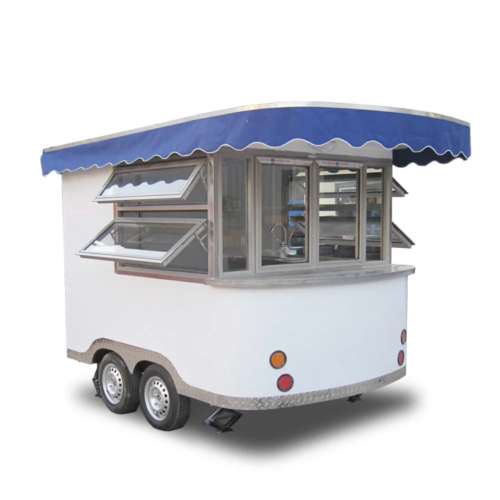 Stainless Steel Mobile Street Food Vending Cart/ Breakfast Food Van