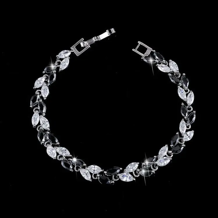 High Quality Black Leaf Shape Diamond Tennis Bracelet For Women, Blue yellow red clear green diamond tennis bracelet for women
High Quality Black Leaf Shape Diamond Tennis Bracelet For Women, Blue yellow red clear green diamond tennis bracelet for women