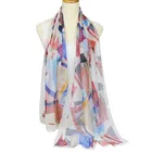 Fashion Leaf Print Scarf Women Muslim Printed Chiffon Georgette Hijab Scarves