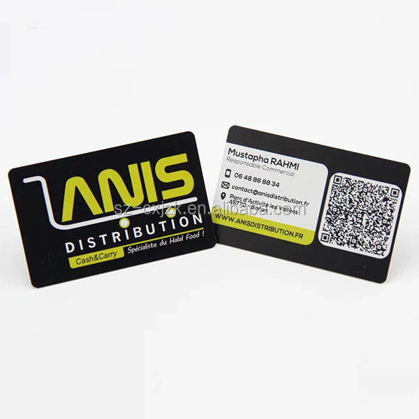 color printing cr 80 standard plastic qr code pvc business card