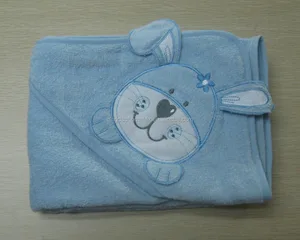 100% cotton baby hooded towel of rabbit design