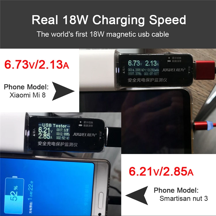 3.0A 3 in 1 Magnetic USB Cable Fast Charge Sync Data Magnet Braided Type C Charging Cable With Led Indicator Micro USB Cable - ANKUX.COM