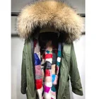 2017/2018 New Mink Fur Removable Lining Parka Raccoon Fur Hooded parka fur winter coat