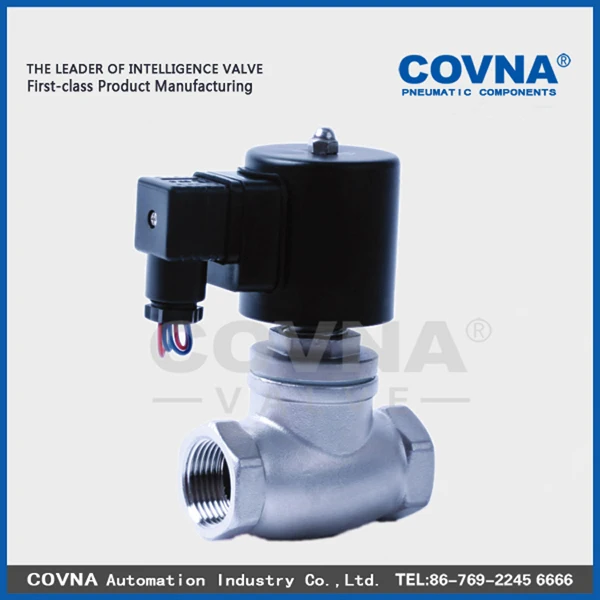 Normally Open Stainless Steel Electromagnetic Solenoid Water Valve 2 Way Direct Drive Large