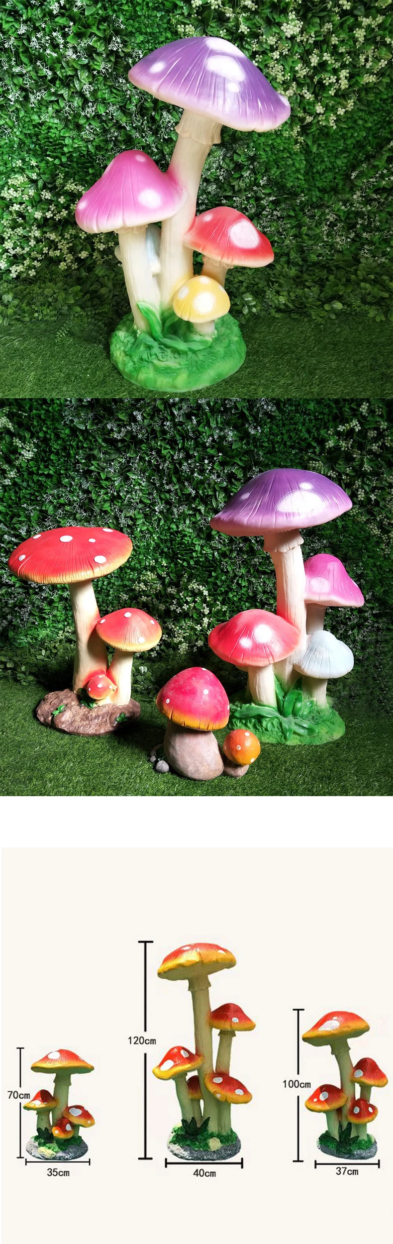 hot sale 3d mushroom garden light theme park decorative lamps