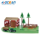 DIY miniature house play plastic animals farm set toys for kids
