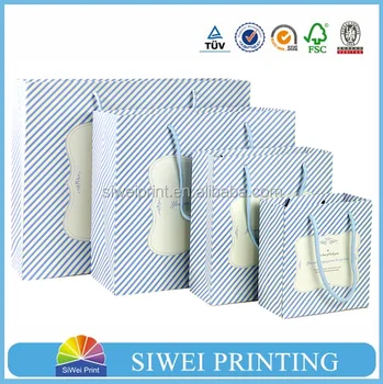 china factory custom laminated recyclable paper gift bags