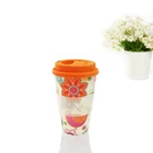 400ml Eco-Friendly Customizable Reusable Bamboo Fibre Coffee Cup drinking water bottle