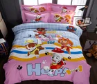 Woodland Animal Friends Bear Rabbit Bedding Pink Green Orange Yellow Teen kids baby crib Duvet Cover Set 100% Cotton printed