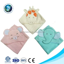 custom cartoon animal hooded baby bath towel set