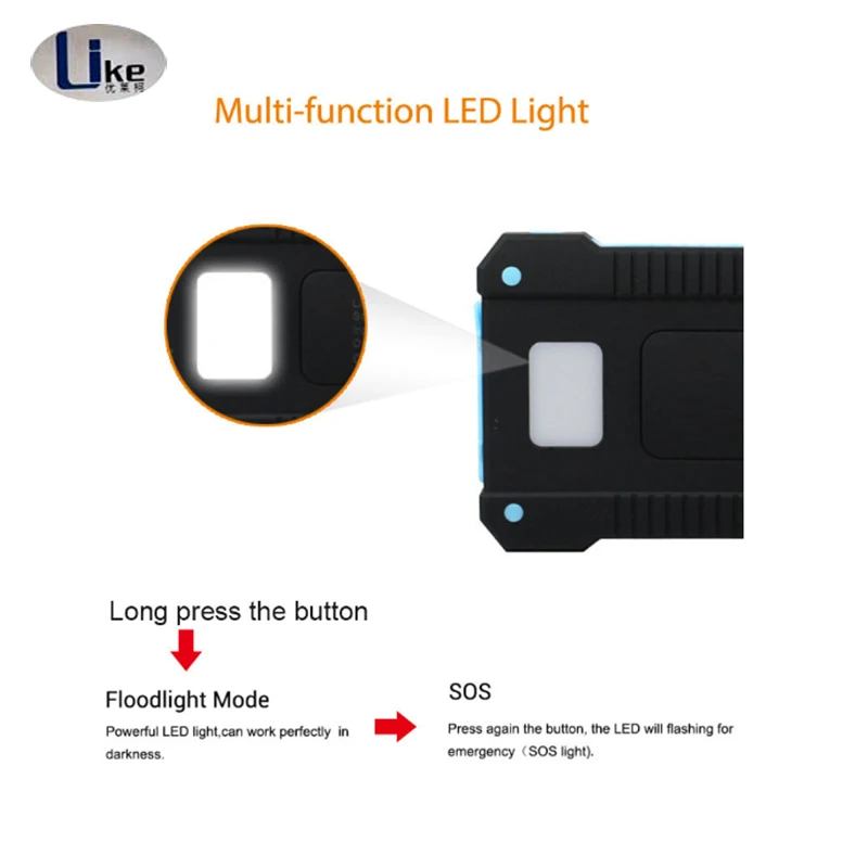 New Products 2018 Dual USB Port Waterproof Solar Power Bank New 10000mAh Power Bank - ANKUX.COM