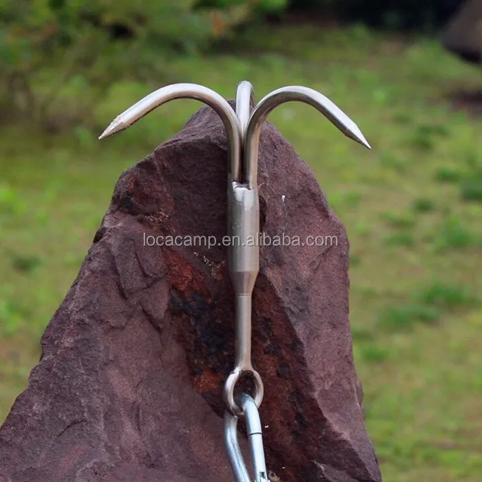Spring Steel Mountain Climbing Grappling Hook For Outdoor Exploring