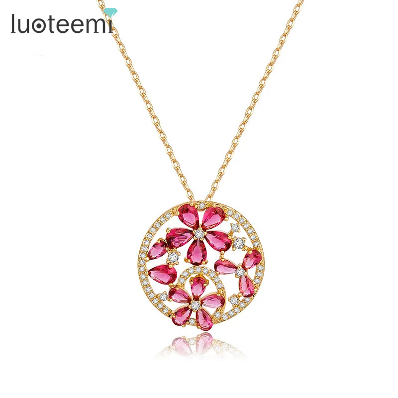 LUOTEEMI Tiny Teardrop Cubic Zirconia Diamond Gold Plated Ruby Flower Round Pendant Women Necklace
LUOTEEMI Tiny Teardrop Cubic Zirconia Diamond Gold Plated Ruby Flower Round Pendant Women Necklace