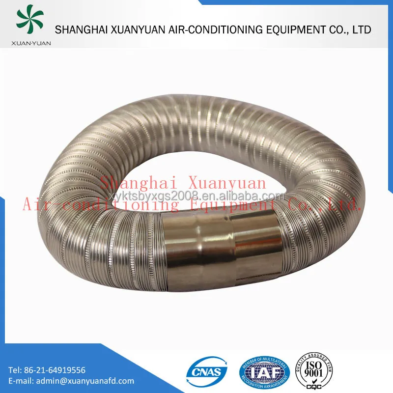 Fire Resistant Semi-rigid Stainless Steel Flexible Duct for Industry