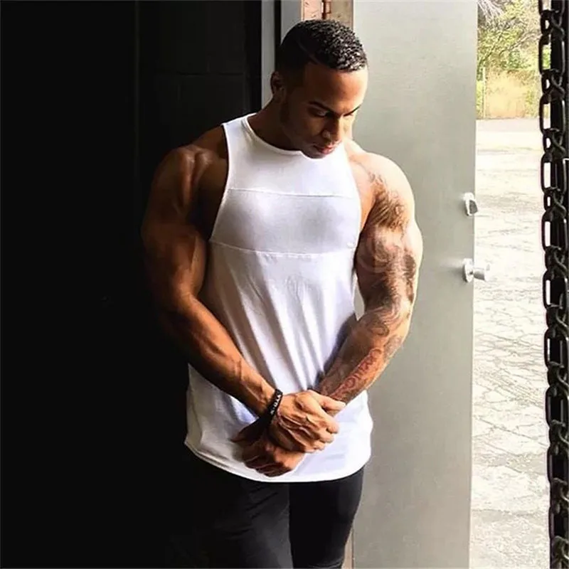 New arrival high quality custom made print logo no brand plain sport muscle gym tank top men, 2 different color
New arrival high quality custom made print logo no brand plain sport muscle gym tank top men, 2 different color