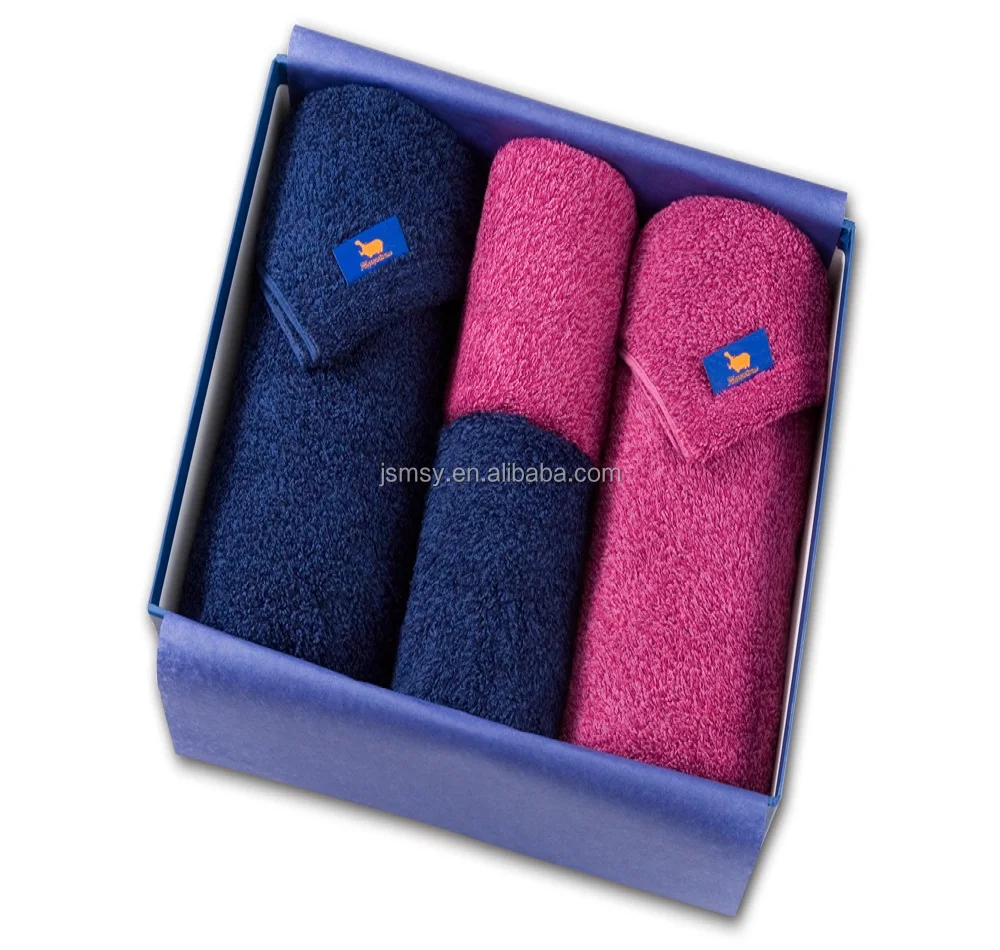 new premium 100% cotton towel set packing in gift box