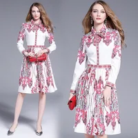 2019 Autumn Vintage Floral Print Dress with Sashes Pleated Chiffon Women's Long Sleeve Dresses
2019 Autumn Vintage Floral Print Dress with Sashes Pleated Chiffon Women's Long Sleeve Dresses