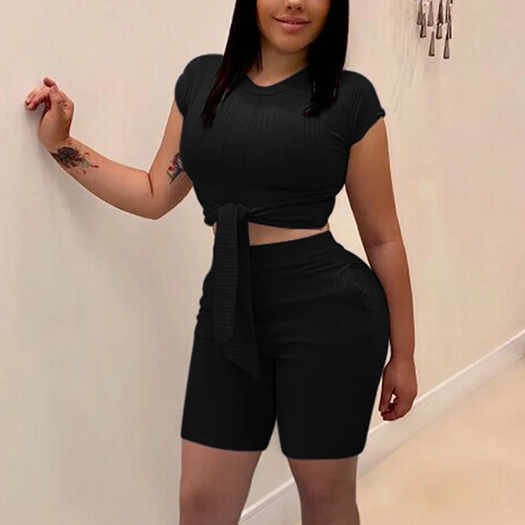 New Design Lace-Up High Waist Short Sleeve Women Two Piece Set Sexy Jumpsuit, As show
New Design Lace-Up High Waist Short Sleeve Women Two Piece Set Sexy Jumpsuit, As show