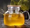 China Manufacturer Direct Sale Heat Resistant Glass Tea Pot With Bamboo lid