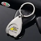 Factory Wholesale Custom Logo Shopping Cart Token Coin Holder Keychain With Soft Enamel