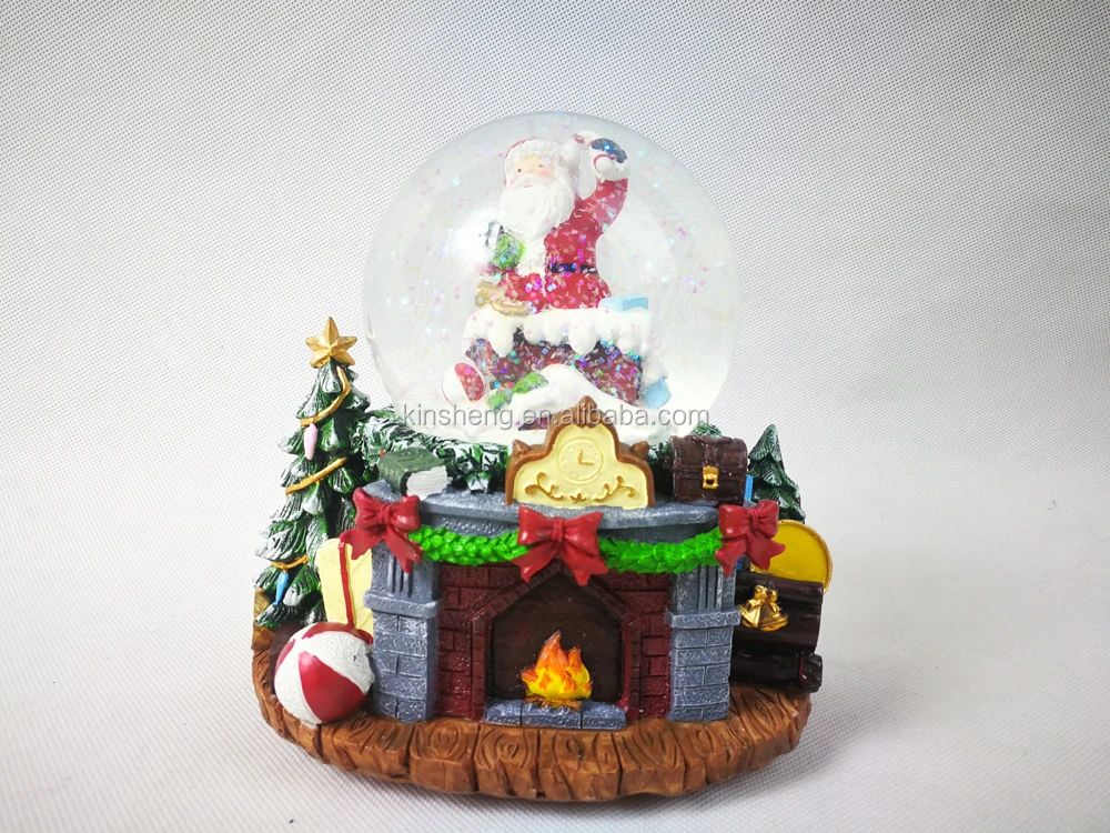 high quality custom christmas souvenir glass resin snow globe