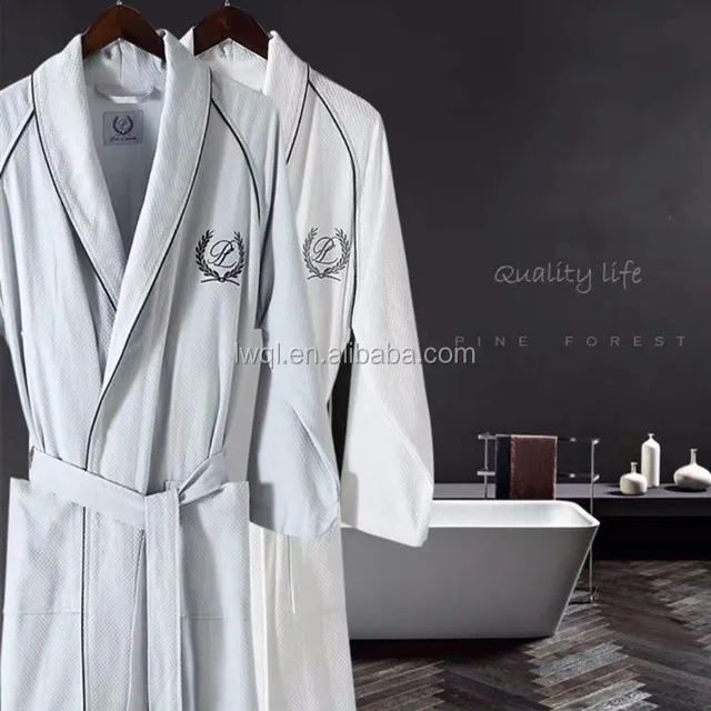 100% cotton terry/waffle wholesale hotel bathrobe