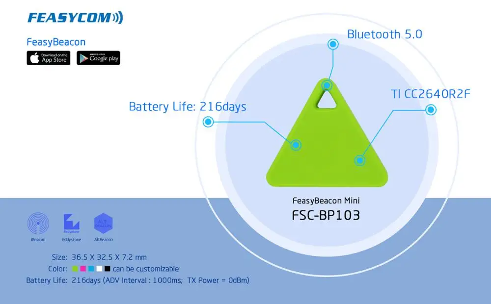 Мини формы Bluetooth 5.0 батарейках Android eddystone Маяк support10 Слоты трансляции