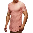 Manufacture in china made Men Longline Curved Hemp Cotton T Shirt Wholesale