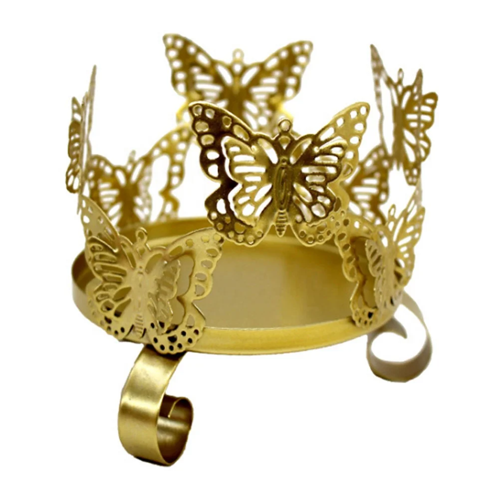 Nghệ thuật và thủ công mỹ nghệ mô hình sáng tạo bướm kim loại cốc nến cho bảng trang trí nội thất (SDCA051) vàng sắt nến trang trí nội thất