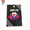 Free design custom logo fashion prevalent batman metal enamel lapel pin with card printing