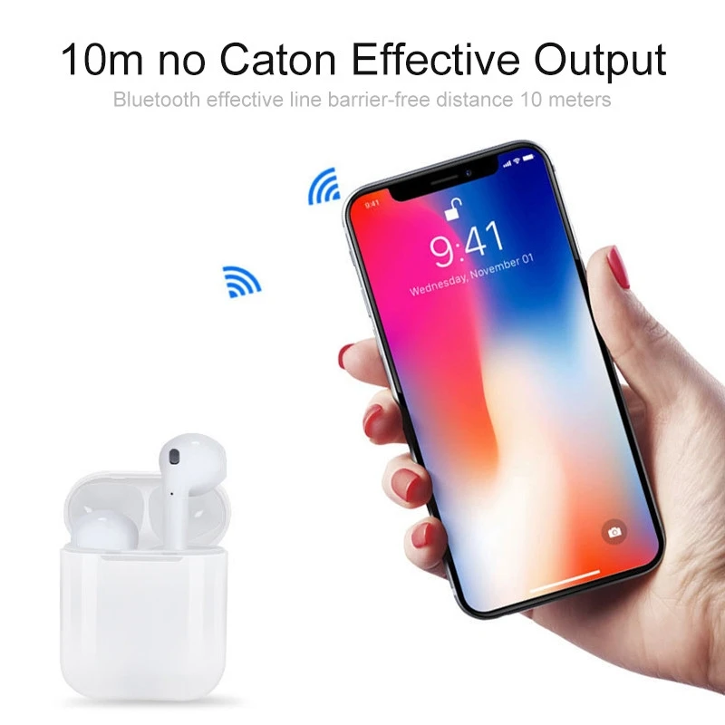 i12 Plus TWS Bluetooth 5.0 Wireless Earphones with Charging Case Support for Apple iPhone Android Auto Pairing & Touch Control - ANKUX.COM