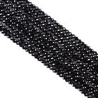 2mm 3mm 4mm Natural Black Spinel Faceted Loose Round Beads