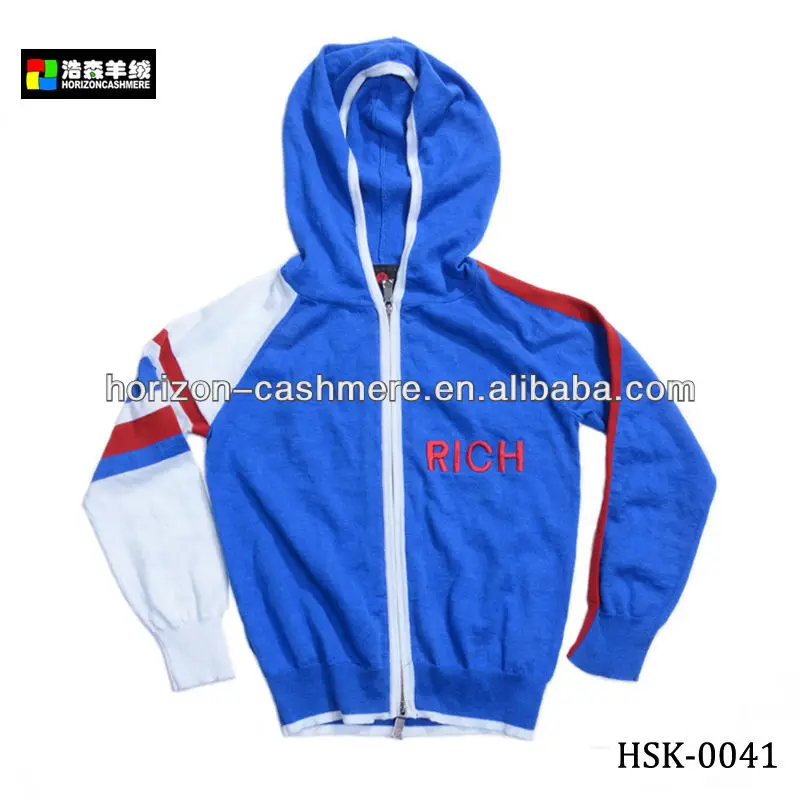 High Quality Children Sweater Hoody, Three-color Kids Cotton Sweater