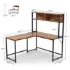 Tribesigns L-Shaped Desk with Hutch 55" Corner Computer Desk Gaming Table Workstation with Storage bookshelf for Home Office