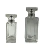 High quality cosmetic packing 50ml 100ml transparent empty glass perfume bottles with aluminum spray cap acrylic lid