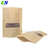 100% Eco-friendly Material Certified PLA Compostable Kraft Paper Bag with zipper for biodegradable packaging